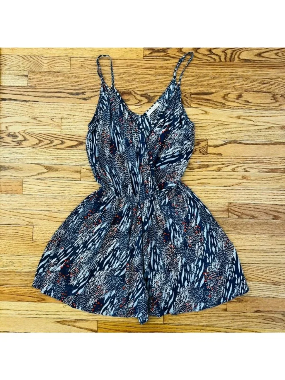 Boho Abstract Print Sleeveless Romper Euro Summer Beach Vacation Chic - Picture 6 of 14